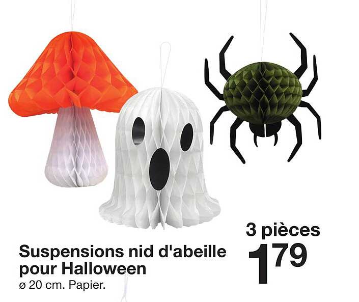 suspensions nid d'abeille pour halloween