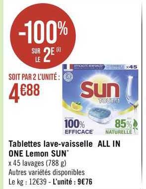 tablettes lave-vaisselle all in one lemon sun
