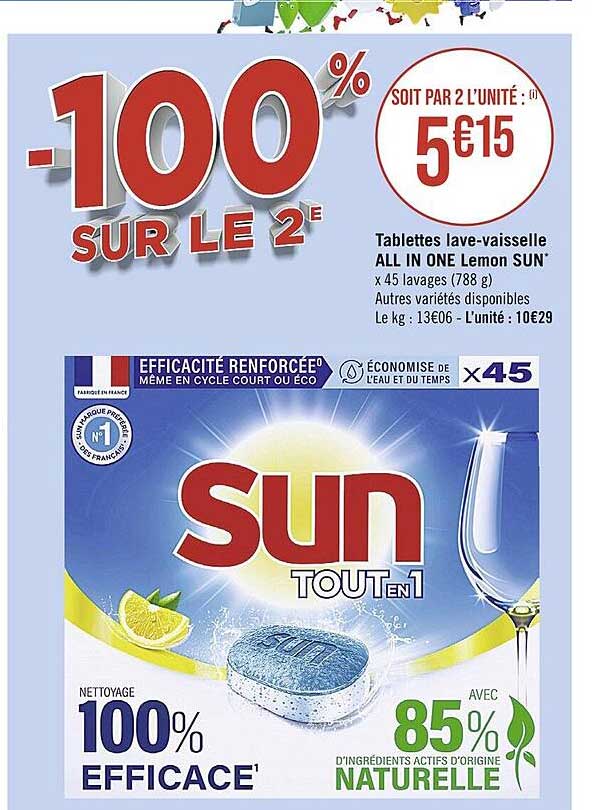 tablettes lave-vaisselle all in one lemon sun
