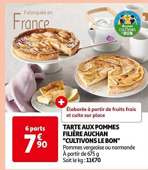 tarte aux pommes filière auchan "cultivons le bon"