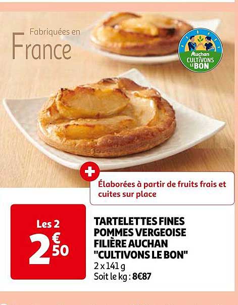 tartelettes fines pommes vergeoise filière auchan "cultivons le bon"