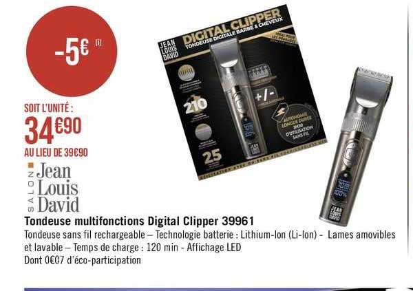 Tondeuse Multifonctions Digital Clipper 39961 Jean Louis David