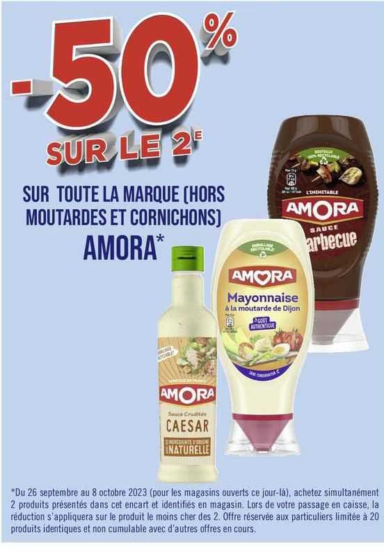 toute la marque amora (hors moutardes et cornichons)