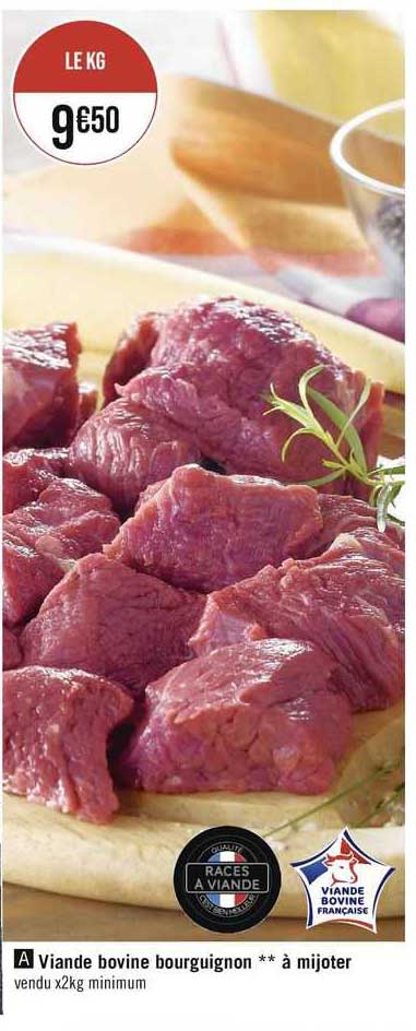 Viande Bovine Bourguignon ** à Mijoter