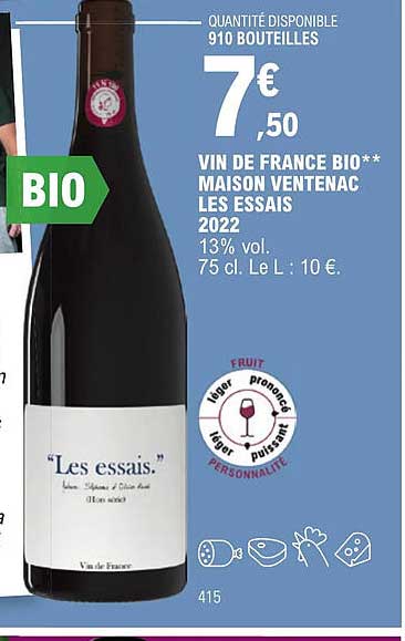 vin de france bio maison ventenac les essais 2022