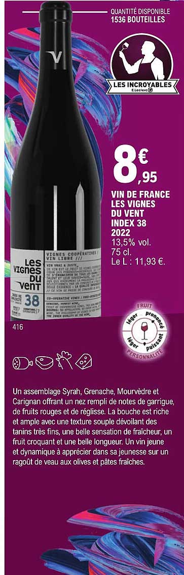 vin de france les vignes du vent index 38 2022