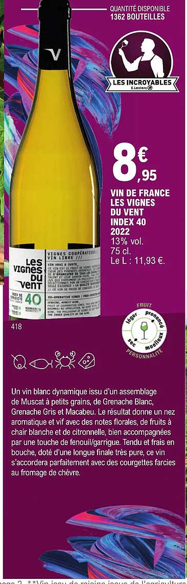vin de france les vignes du vent index 40 2022
