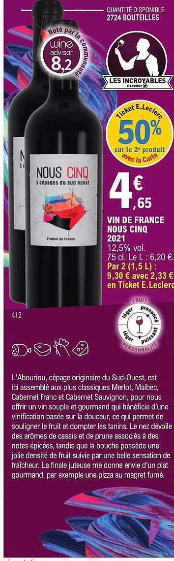 vin de france nous cinq 2021