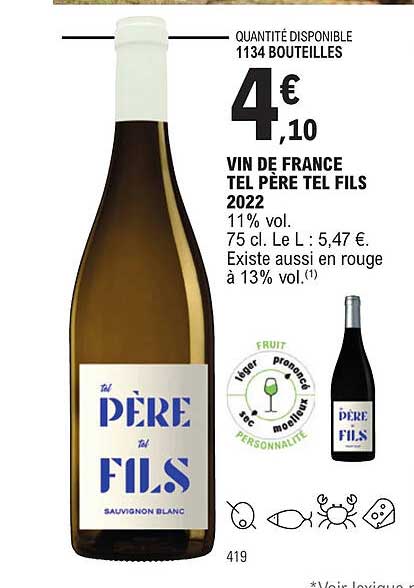 vin de france tel père tel fils 2022