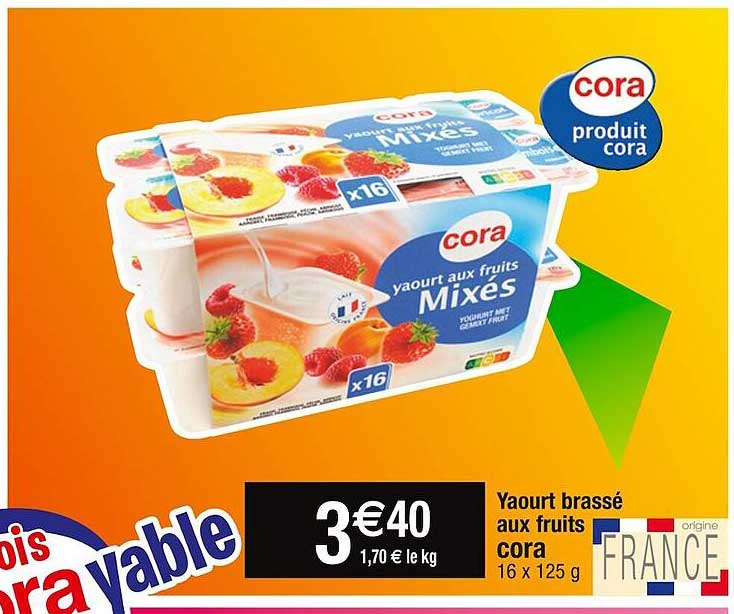 Yaourt Brassée Aux Fruits Cora