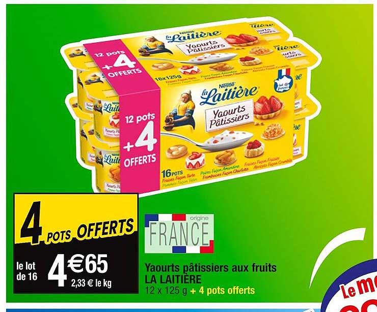 yaourts pâtissiers aux fruits la laitière