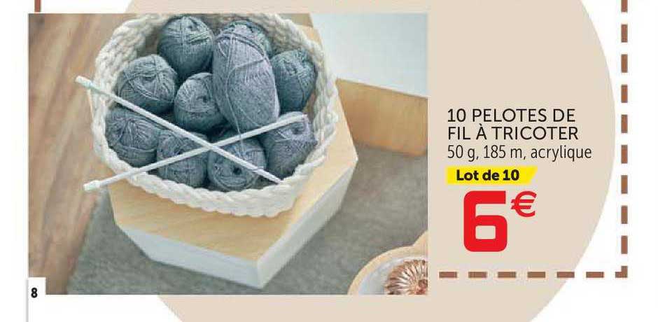 10 pelotes de fil à tricoter