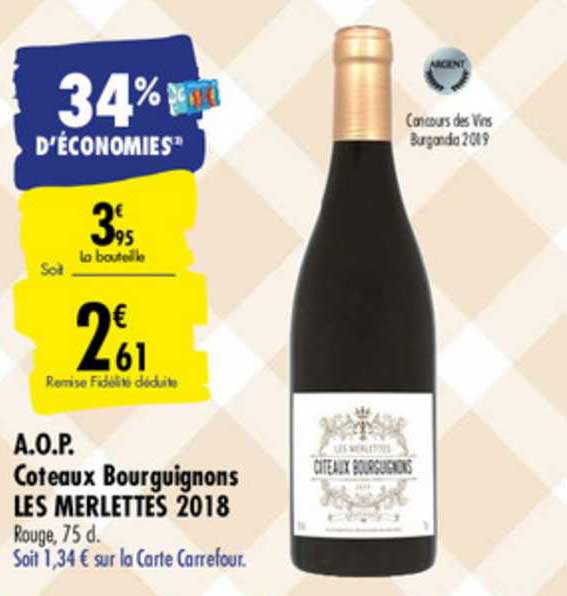 a.o.p. coteaux bourguignons les merlettes 2018