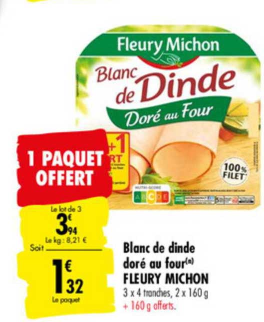 blanc de dinde doré au four fleury michon