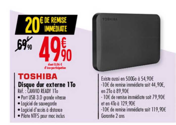 disque dur externe 1to toshiba