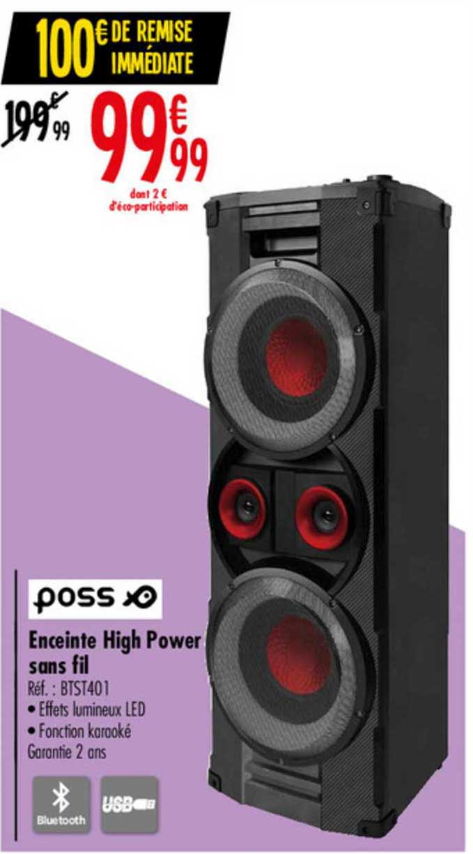 enceinte high power sans fil poss