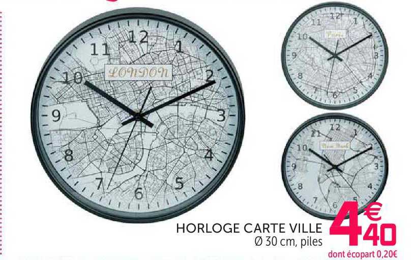 horloge carte ville
