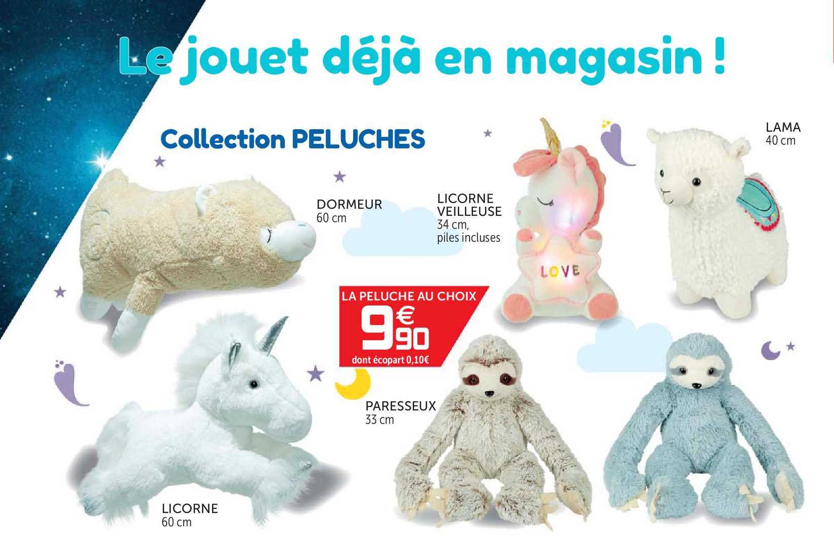 La Peluche Au Choix Licorne Dormeur Licorne Veilleuse Paresseux Lama