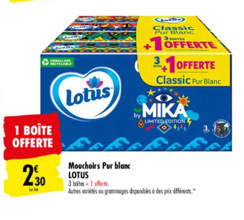 Mouchoirs Pur Blanc Lotus