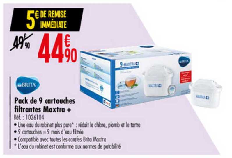 pack de 9 cartouches filtrantes maxtra + brita