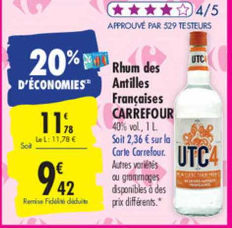 rhum des antilles françaises carrefour