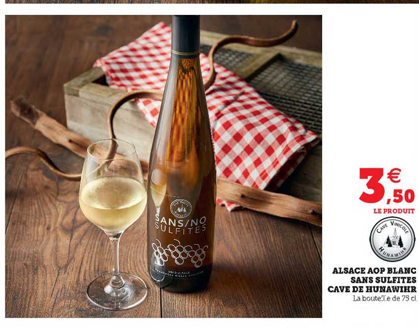 alsace aop blanc sans sulfites cave de hunawihr