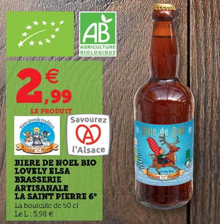 bière de noël bio lovely elsa brasserie artisanale la saint pierre 6°