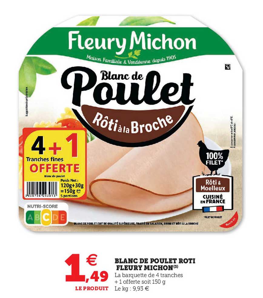 Blanc De Poulet Rôti Fleury Michon