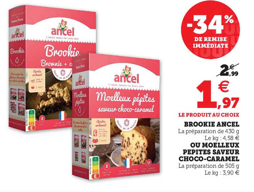Brookie Ancel Ou Moelleux Pépites Saveur Choco-caramel
