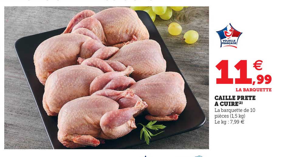 caille prête à cuire
