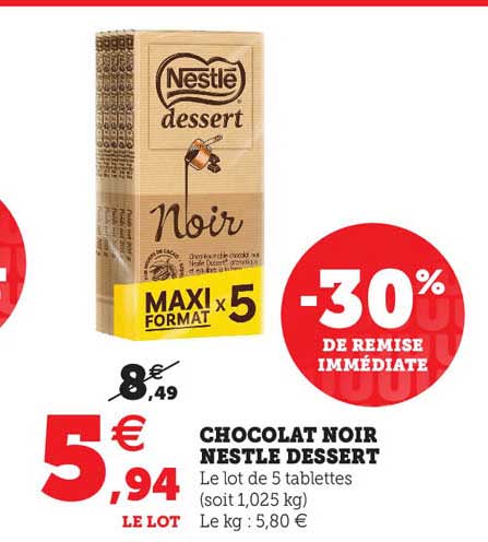 Chocolat Noir Nestlé Dessert