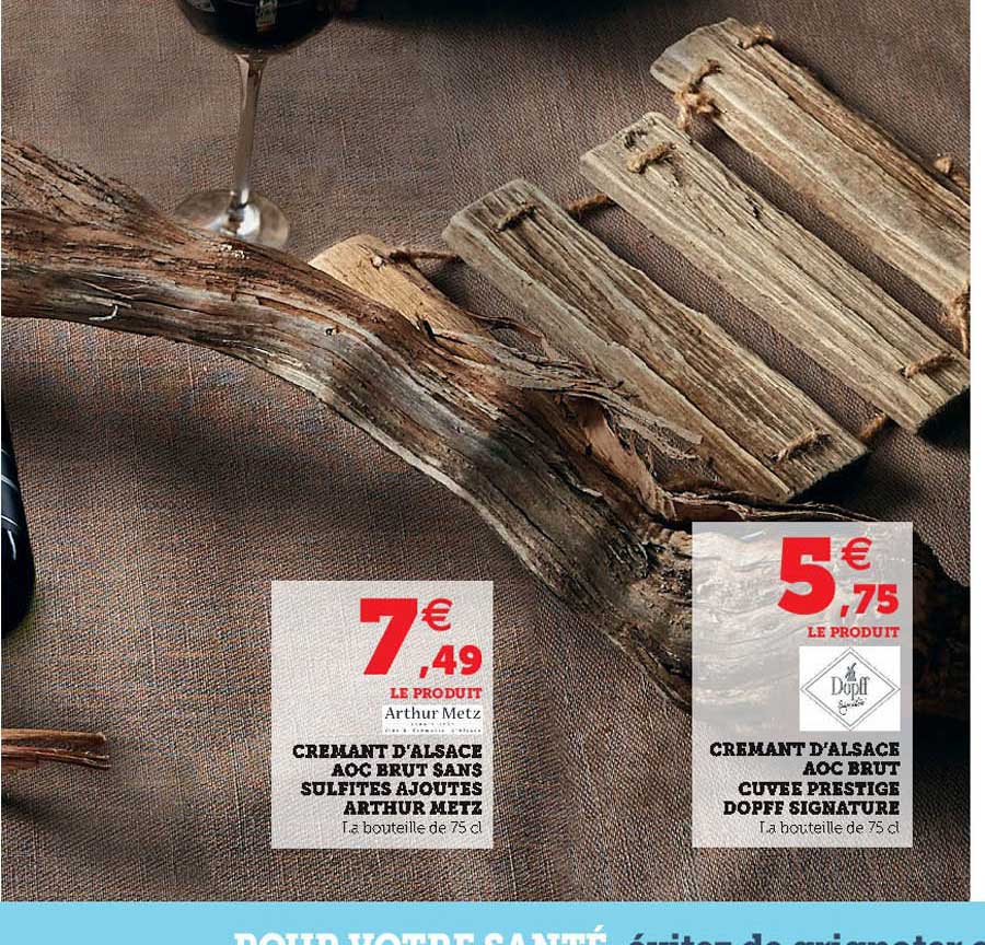 crémant d'alsace aoc brut sans sulfites ajoutés arthur metz, crémant d'alsace aop brut cuvée prestige dopff signature
