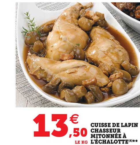 cuisse de lapin chasseur mitonnée à l'échalotte