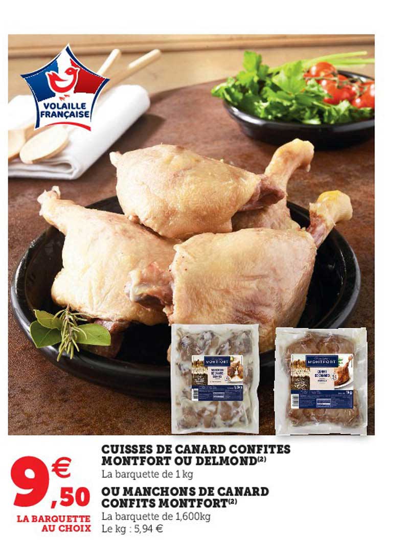 cuisses de canard confites montfort ou delmond ou manchons de canard confits montfort