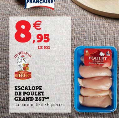 escalope de poulet grand est