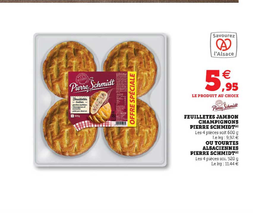 feuilletés jambon champignons pierre schmidt ou tourte alsaciennes pierre schmidt