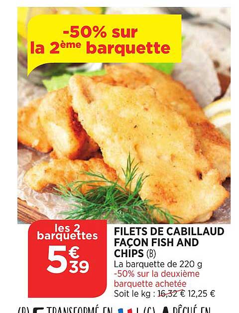 filets de cabillaud façon fish and chips