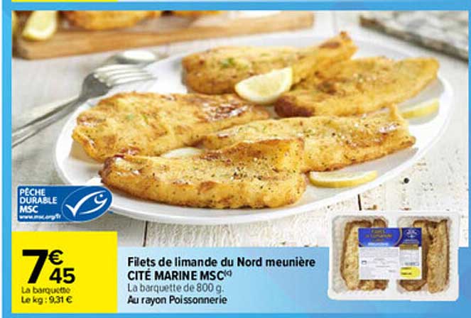 filets de limande du nord meunière cité marine msc