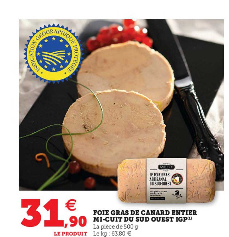 foie gras de canard entier mi-cuit du sud ouest igp