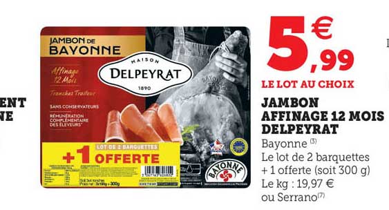 Jambon Affinage 12 Mois Delpeyrat
