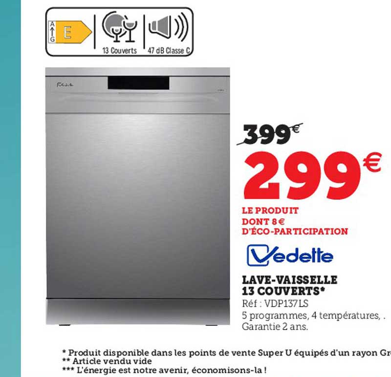 lave-vaisselle 13 couverts vedette