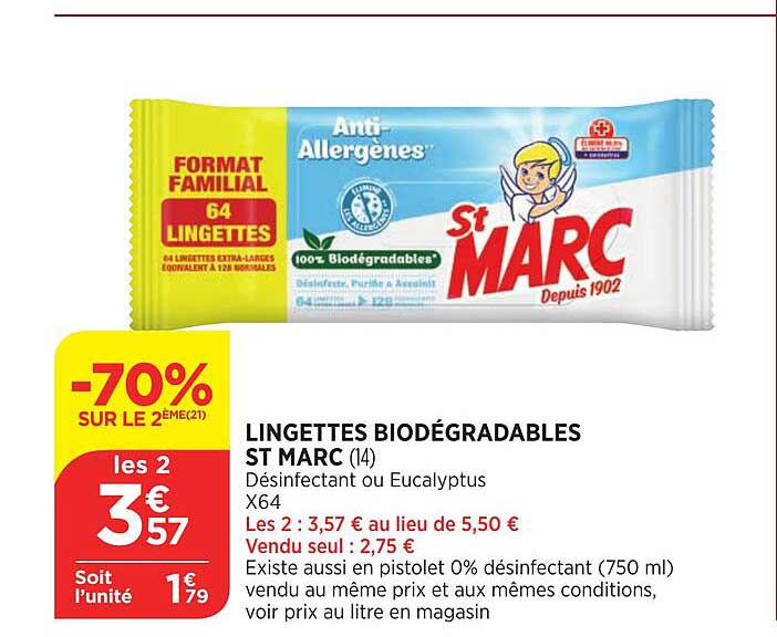 lingettes biodégradables st marc