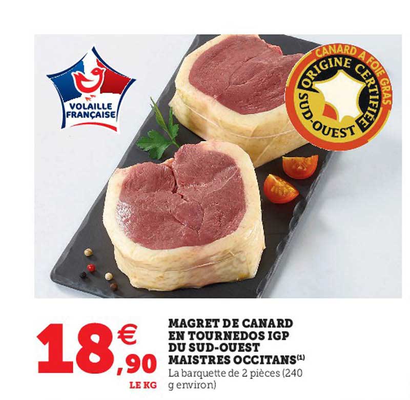 magret de canard en tournedos igp du sud-ouest maistres occitans