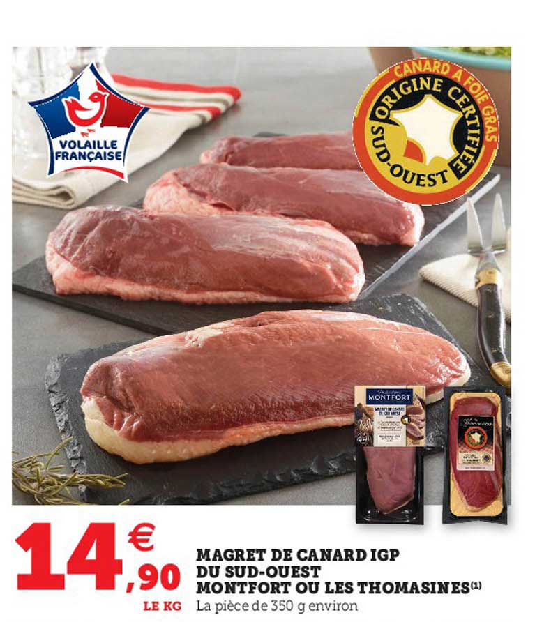 magret de canard igp du sud-ouest montfort ou les thomasines