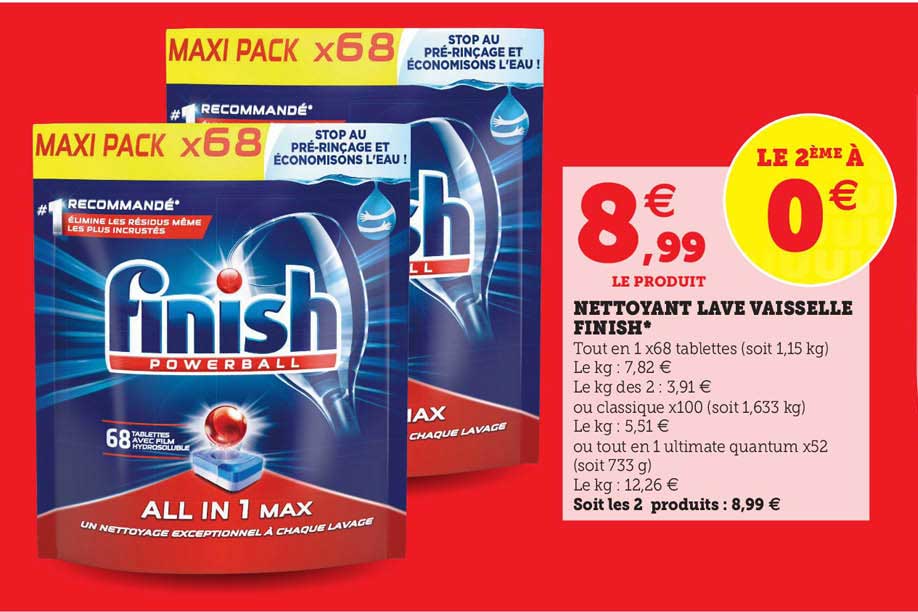 nettoyant lave vaisselle finish