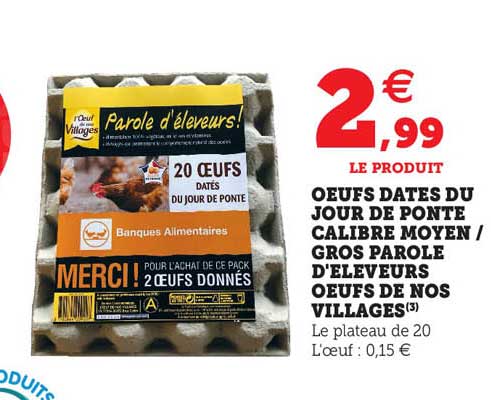 oeufs dates du jour de ponte calibre moyen - gros parole d'éleveurs oeufs de nos villages