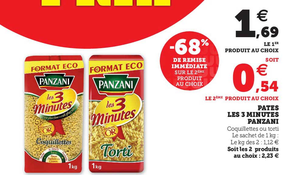 pâtes les 3 minutes panzani