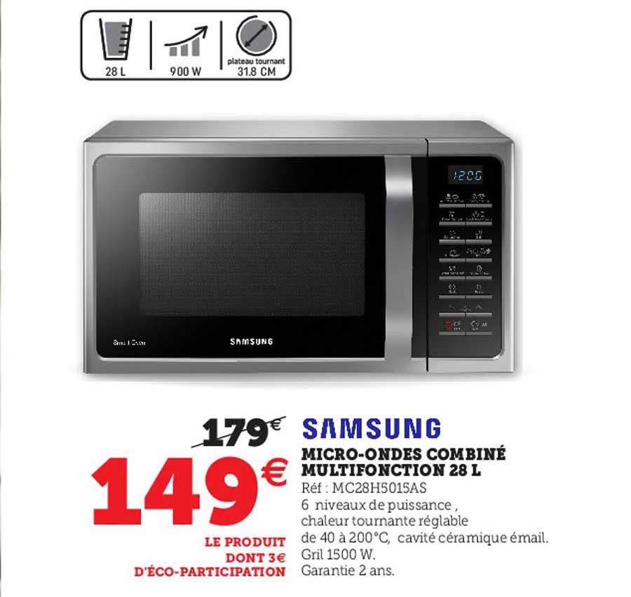 samsung micro-ondes combiné multifonction 28 l