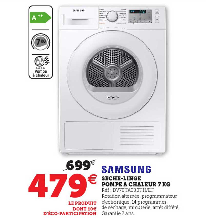 samsung sèche-linge pompe à chaleur 7 kg