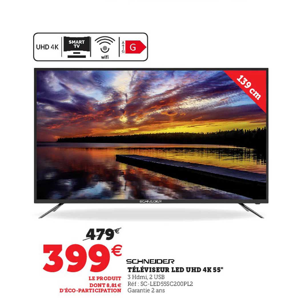 Schneider Téléviseur Led Uhd 4k 55"